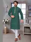 Green Colour Outluk Vol 23 Stylish Latest Fancy Designer Party And Function Wear Traditional Jacquard Silk Printed Kurta Churidar Pajama Redymade Collection 23009